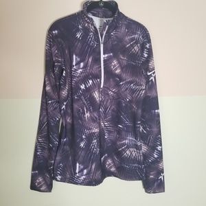 Nike half zip purle and white jacket-size L